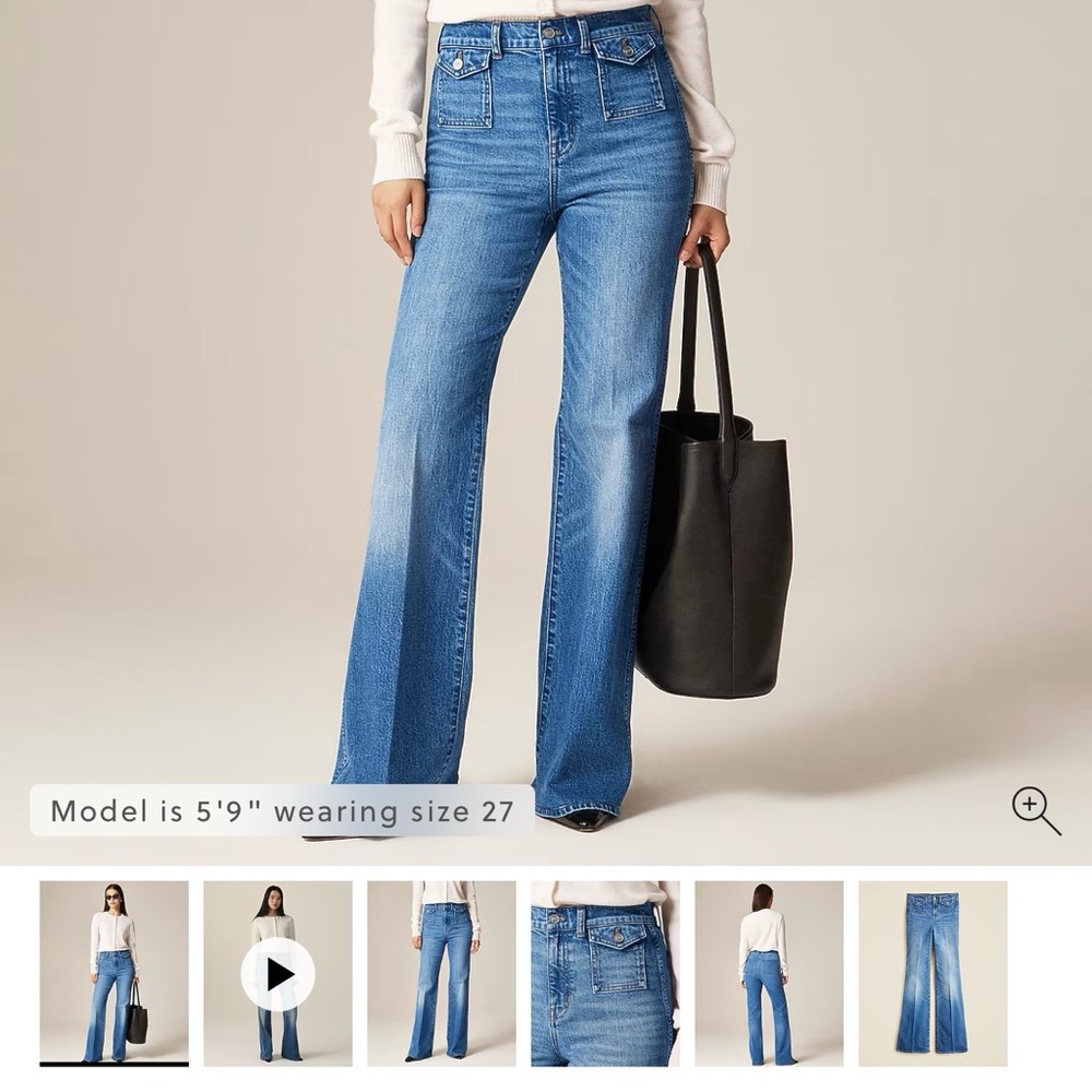 J. Crew Women Vintage Flare Flap Pocket Jean NWT- 29 Bangkok Wash